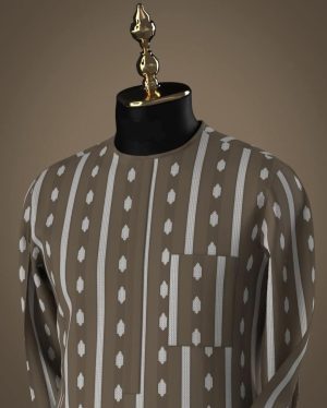 Nude and cream striped Kaftan Prestige