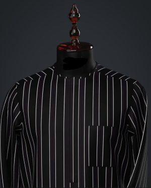 Black and white striped Kaftan Prestige