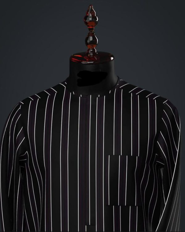 Black and white striped Kaftan Prestige