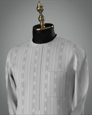 Cream and white Kaftan Prestige for men